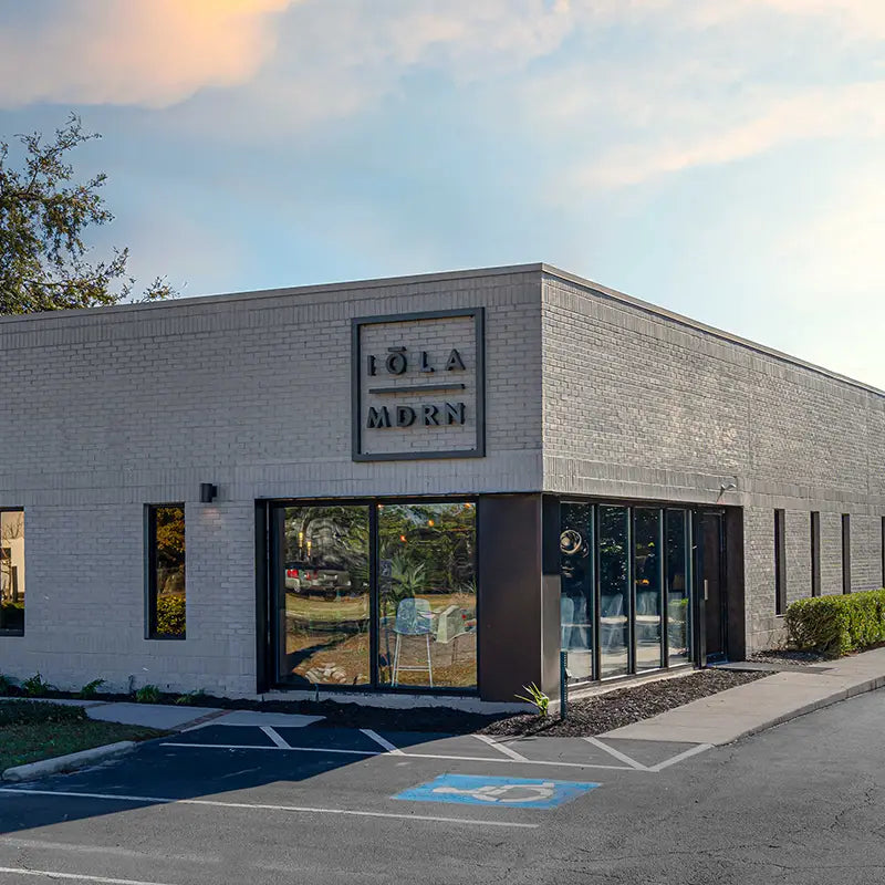 facade of flagship store for Iola Modern, a modern furniture store