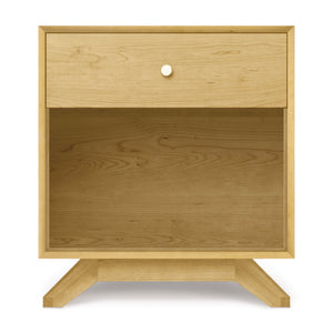 Astrid Maple 1-Drawer Enclosed Shelf Nightstand