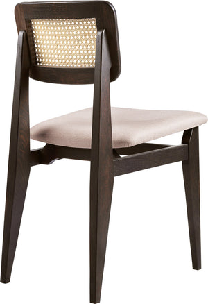 C-Chair Dining Chair - Seat Upholstered, French Cane back