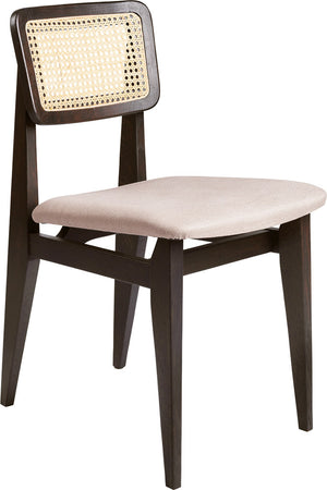C-Chair Dining Chair - Seat Upholstered, French Cane back