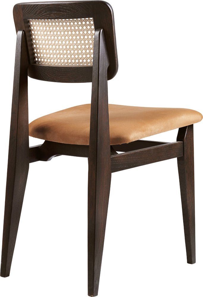 C-Chair Dining Chair - Seat Upholstered, French Cane back