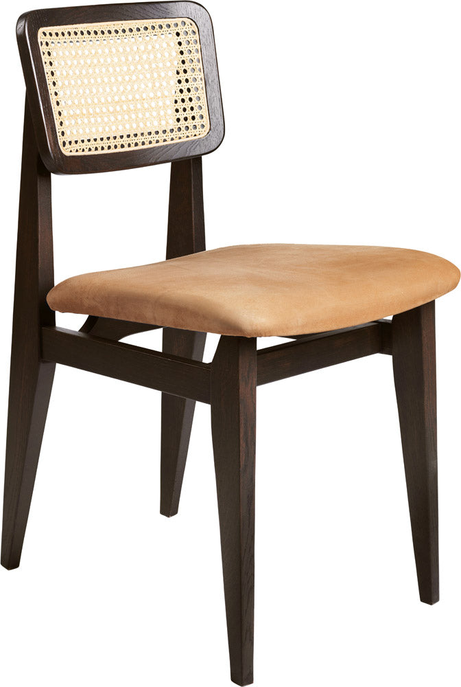 C-Chair Dining Chair - Seat Upholstered, French Cane back