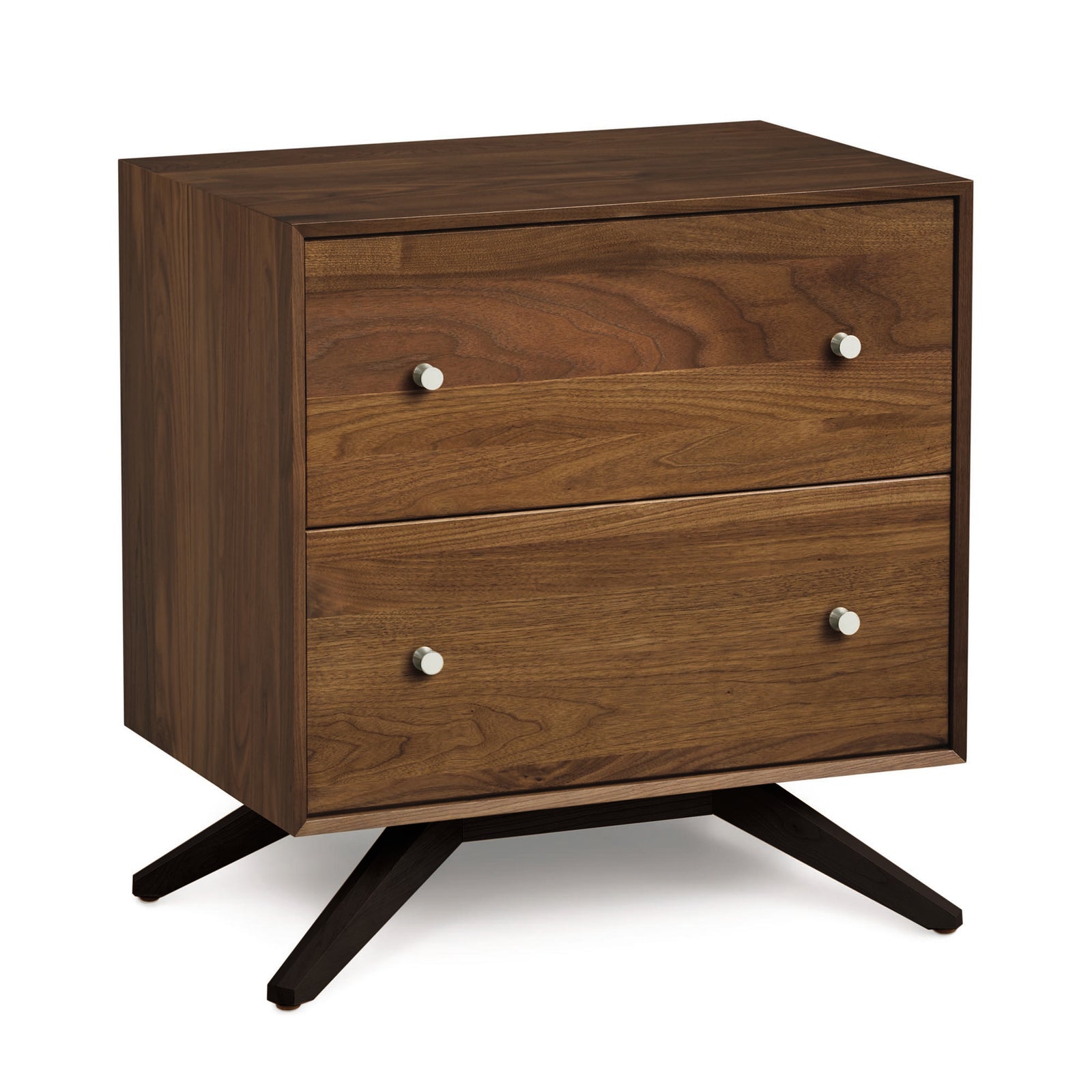 Astrid Walnut 2-Drawer Nightstand