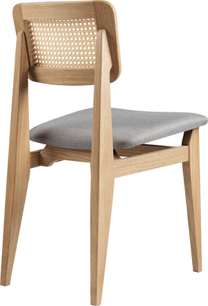 C-Chair Dining Chair - Seat Upholstered, French Cane back